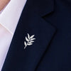 Men's Lapel Brooches, Olive Branch Accessory Pins, Stainless Steel Accessories, Gift Jewelry - Image 1