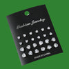 Geometric Six-Claw Heart-Shaped Crystal Zircon Basic Set Ear Studs Vintage Elegant 36 Pairs Unisex - Image 10