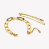 Stainless Steel Melsh Rope Paper Clip Link Figaro Waterwave Chain Gold Plated Bracelets Set Jewelry - Image 3
