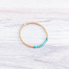 Turquoise Bracelets Gift for Her Stretch Bracelet Jewelry for Women Gold Plated Beads - Image 2