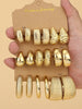3-9PAIRS Plastic Material With Golden-Plated Twisted C-Shape Teardrop Earring Set,Ladies' First Choice - Image 5