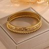 Yupsk 3Pcs/Set 316L Stainless Steel Bracelet With Buling Zircon Inlaid Versatile Stackable Jewelry Gift for Women - Image 4