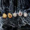 Titanium Pear Teardrop Opal& CZ Piercing Jewelry Flat Back Stud Cartilage Earring for Conch Helix Tragus - Image 2
