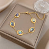 Gold Plated Stainless Steel Wristband Bracelet for Women Elegant Abalone Shell Oval Chain Bracelets Jewelry Gifts - Image 2