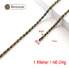 1 Meter Vintage Stainless Steel Men Punk Twist Rope Chain Necklace Bracelet for Bags Jewelry Finding Accessories - Image 11