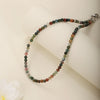 1PC 4mm amazonite stone beaded necklace for women ingx tiny pink wintersweet india onyx necklace women beaded jewelry - Image 5