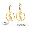 Birth Flowers Dangle Earrings Stainless Steel Gold Color Daisy Rose Snowdrop Women's Floral Earring Jewelry Birthday Gift - Image 27