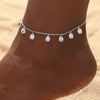 Gold Ankle Bracelets for Women, Cubic Zircon Water Drop Tassel Anklet Stainless Steel Summer Beach Foot Jewelry - Image 2