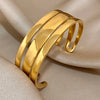 3pcs Gold Color Twist Stainless Steel Bangle Bracelet Chic Classic Tibetan Buddha Bracelet Golden Stacked Bangles For Women - Image 7