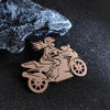 Women's gold-plated motorcycle badge, silver men's chest pin, black lapel brooch, suit accessories set - Image 4