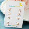 4Pairs Geometric Stainless Steel Heart Star Earring Moon Cross Ear Jewelry Set Girls Simple Classic Earrings Gifts Accessories - Image 34
