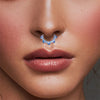 Titanium CZ Heart Daith Helix Tragus Earrings Hoop 16G Hinged Septum Clicker Nose Ring Piercing Jewelry - Image 6