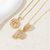 2Pcs Full CZ Zircon Iced Crystal Initial Letter Flower Necklace Women Copper A-Z Alphabet Pendant Couple Jewelry Birthday Gifts - Image 28