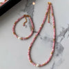 Pink Crystal Freshwater Pearl Gold Female Jewelry Set For Women Necklace Bracelet Gifts - Image 1
