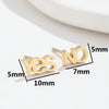 Creative Stainless Steel Yes And No Letter Stud Earrings for Women Jewelry Friendship Gift - Image 6