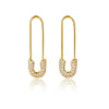 Gold Silver Color Plated Double Hole Link Chain Circle Hoop Earrings Zircon Star Lightning Eye Pendant Huggie Piercing Earring - Image 15