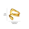 Stainless Steel Irregular Wave Rings For Women Creative Gold Color Adjustable Open Ring Female Jewelry Punk Rapper Gifts - Image 20