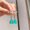 Paraiba Tourmaline Gemstone Long Pendant Necklace Tassel Earrings Wedding Anniversary Jewelry Set Women Birthday Gift - Image 4