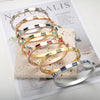 Open Cuff Bangles Bracelets Crystal Zirconia Rose Gold Color Stainless Steel Bracelet for Women Men Jewelry - Image 6