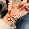 Lovely Apples Charm Bracelet for Girls with Brown Cord Fun and Stylish Accessory for Women Ladies Jewelry - Image 3