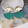 Ginkgo Biloba Dangle Earrings for Women Gold Color Metal Statement Drop Earrings Boucle D'Oreille Unusual Earrings - Image 4
