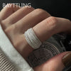 Silver Unique Lines Ring For Women Jewelry Finger Adjustable Open Vintage Ring For Party Birthday Gift - Image 5
