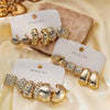 Gold Color Twisted C Shape Tear Drop Earrings Set for Women Metal Geometric Circle Earrings Party Jewelry - Image 2