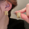 Vintage Elegant Blue Crystal Shell Pearl Conch Shape Stud Earrings for Women Simple Geometry Round Jewelry Party Gift - Image 24