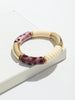 Acrylic Bamboo Curved Tube Couple Bracelets for Women Men Leopard Resin Chunky Elbow Beads Elastic Bangle Stack Jewelry Gift - Image 7