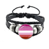 Lgbt Black Weave Leather Bracelet Bi Pride Glass Cabochon Gay Pride Rainbow Flag Photo Bangle Jewelry For Women Men Lovers Gift - Image 36