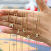 Cute English Letter Initial Necklace Gold Plated Zircon Paved Necklace Puffy Bubble Letter Necklace for Women - Image 1