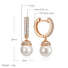 Rose Gold Color Pearl Drop Earrings for Women Unique Zircon Accessories Bridal Wedding Jewelry - Image 2