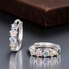 Single Row Cute Stars Multicolor Zircon Hoop Earrings For Women Silver Color Small Ear Buckle Daily Party Wedding Jewelry Gifts - Image 2