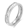 Square Zircon Stainless Steel Ring White Zircon Engagement Party Accessories Geometric Couple Custom Ring - Image 8