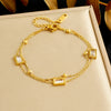 316L Stainless Steel Golden Heart Geometry Zircon Minimalist Series Bracelet Lady Wrist Chain Jewelry - Image 19