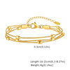 Stainless Steel Oval Beads Bracelets, Women Gold Plated Snake Chain Bracelets, 3 Layers Stacked Chain Bracelets - Image 7