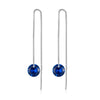 Silver Pink Blue Clear CZ Long Tassel Link Earrings Drop Dangle Ear Stud Earring for Women Wedding Party Gift - Image 8