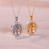 Stainless Steel Tree of Life Pendant Necklace for Women Hollow Life Tree Necklace With Zircon Border - Image 1