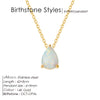 Stainless Steel Teardrop Pendant Necklace with Colorful Stone Details - Image 14
