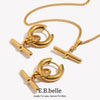 Stainless Steel Gold Plated Minimalist Design T Bar Pendant Necklace For Woman Girl's Ladies Gold Jewelry - Image 2