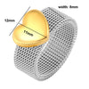 Heart Bracelets Cuff Mesh Adjustable Opening Bangle Heart Love Mesh Rings For Women Men Lover Couple Wedding Jewelry Set - Image 4