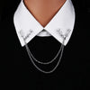 Gentleman Tassel Brooch For Men Suit Shirt Collar Triangle Wings Chain Lapel Pin Metal Retro Wedding Accessories - Image 3
