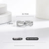 Silver Cubic Zirconia Ring for Women, Adjustable Sparkling Open Ring, Wedding Party Jewelry Gift - Image 6