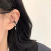 Punk Black Zircon Star Ear Clip for Women Simple Metal Four Pointed Star Non Piercing Earrings Charm Jewelry Accessories - Image 3