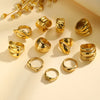 Stainless Steel Chunky Dome Rings for Women, Geometric Ring Gold Plated Aesthetic Jewelry - Image 3