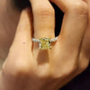 Silver Square Yellow CZ Finger Ring for Women Elegant Wedding Band Accessories Gift Statement Jewelry - Image 3
