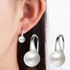 Korean Silver Earrings for Women Round Freshwater Pearl Hook Dangle Drop Wedding Gifts Jewelry - Image 1