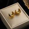 316L Stainless Steel Gold Color Twist Hoop Earrings For Women Holiday Gift Ear Buckle Jewelry - Image 11