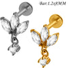 1PC Implant Steel Paved Flat Back Flower 3/4/5/6 Marquise CZ Labret Piercing Internal Thread Tragus Helix Lobe Earring - Image 20
