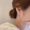 Zircon Flower Earring Female Temperament Tassels Imitation Pearl Drop Earrings for Women Jewelry Gif - Image 6